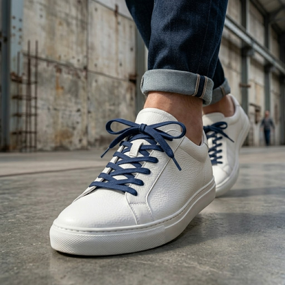 NAVY BLUE - Lacet Plat Premium Sneaker