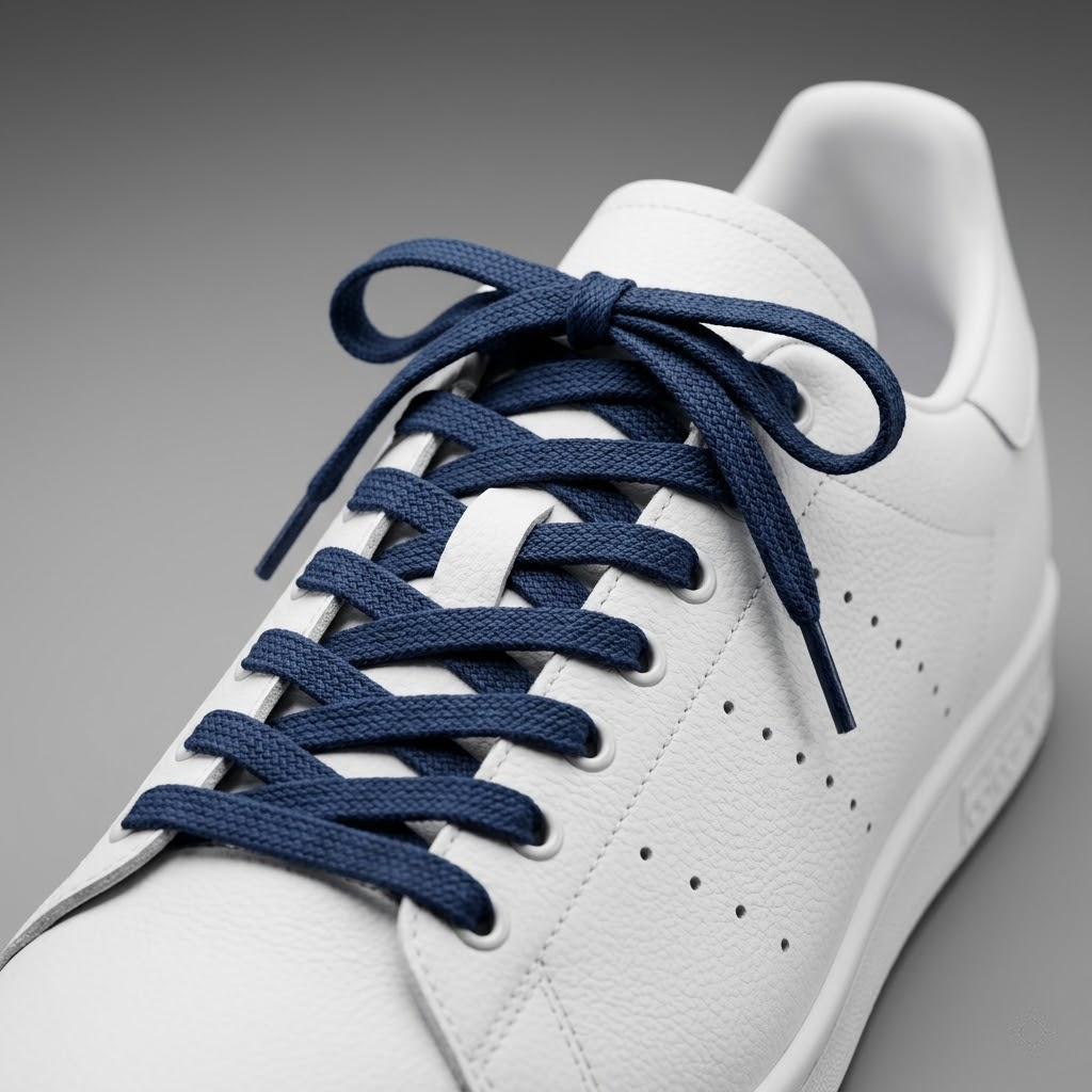 NAVY BLUE - Lacet Plat Premium Sneaker
