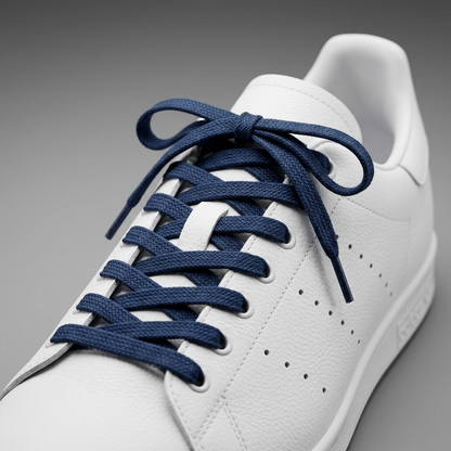NAVY BLUE - Lacet Plat Premium Sneaker