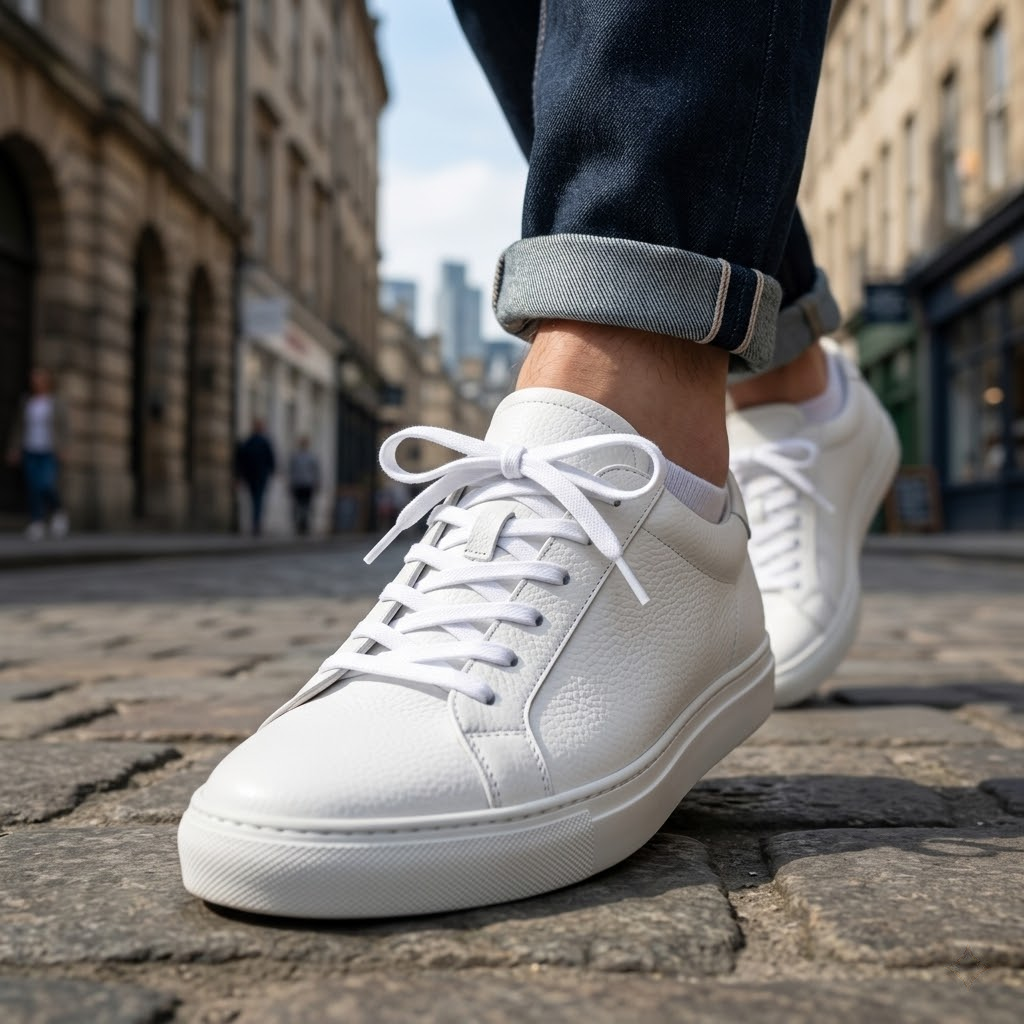 PURE WHITE - Lacet Plat Premium Sneaker