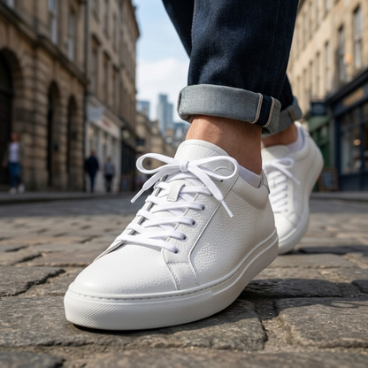 PURE WHITE - Lacet Plat Premium Sneaker