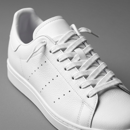 PURE WHITE - Lacet Plat Premium Sneaker
