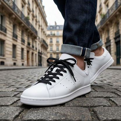 SHADOW BLACK - Lacet Plat Premium Sneaker