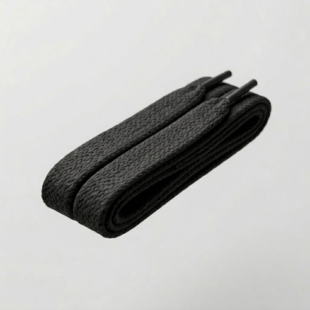 SHADOW BLACK - Lacet Plat Premium Sneaker